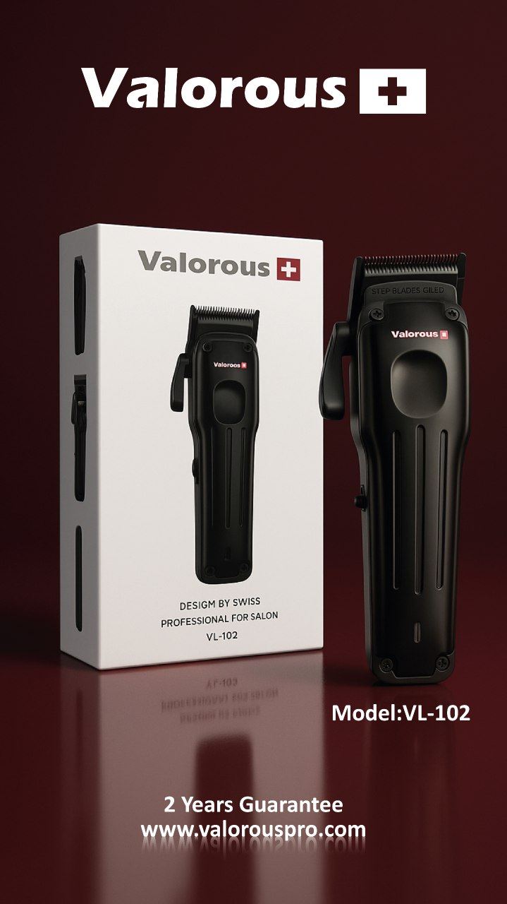 ماشین اصلاح والوروس حرفه ای با تیغه تیتانیوم ، باطری  لیتیوم Valorous model VL-102