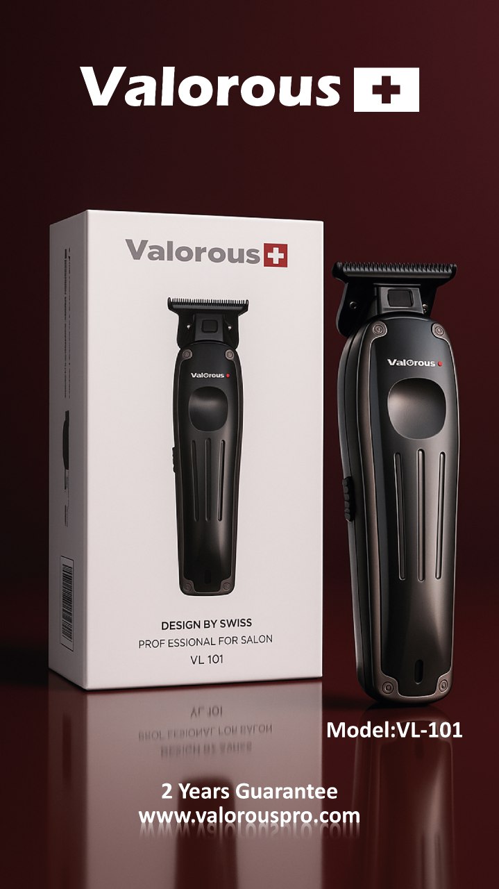 ماشین اصلاح والوروس حرفه ای خط زن تیغه تیتانیوم،  باطری لیتیوم valorous model VL-101