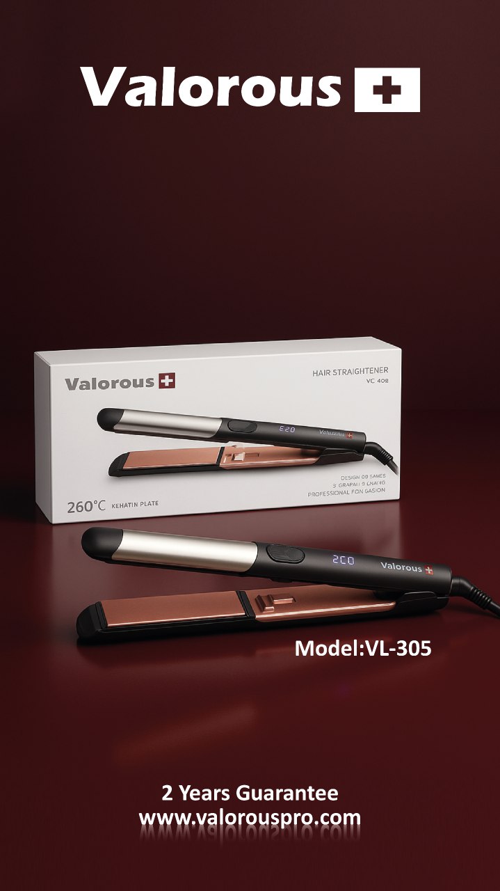 اتو مو حرفه ای سالنی والوروس °LCD 260- کراتینه Valorous model VL-305