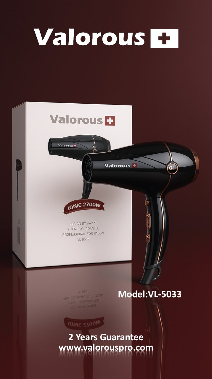 سشوار والوروس فوق حرفه ای سالنی 2600 وات دیسپانسر-هاردباکس Valorous model VL-503